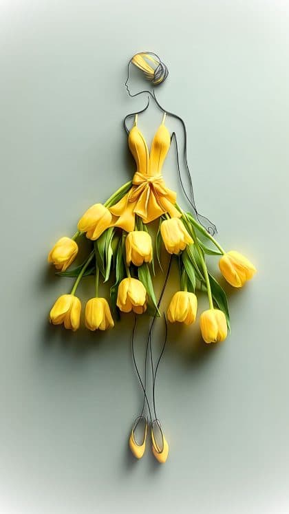 Yellow Tulip Dress Art
