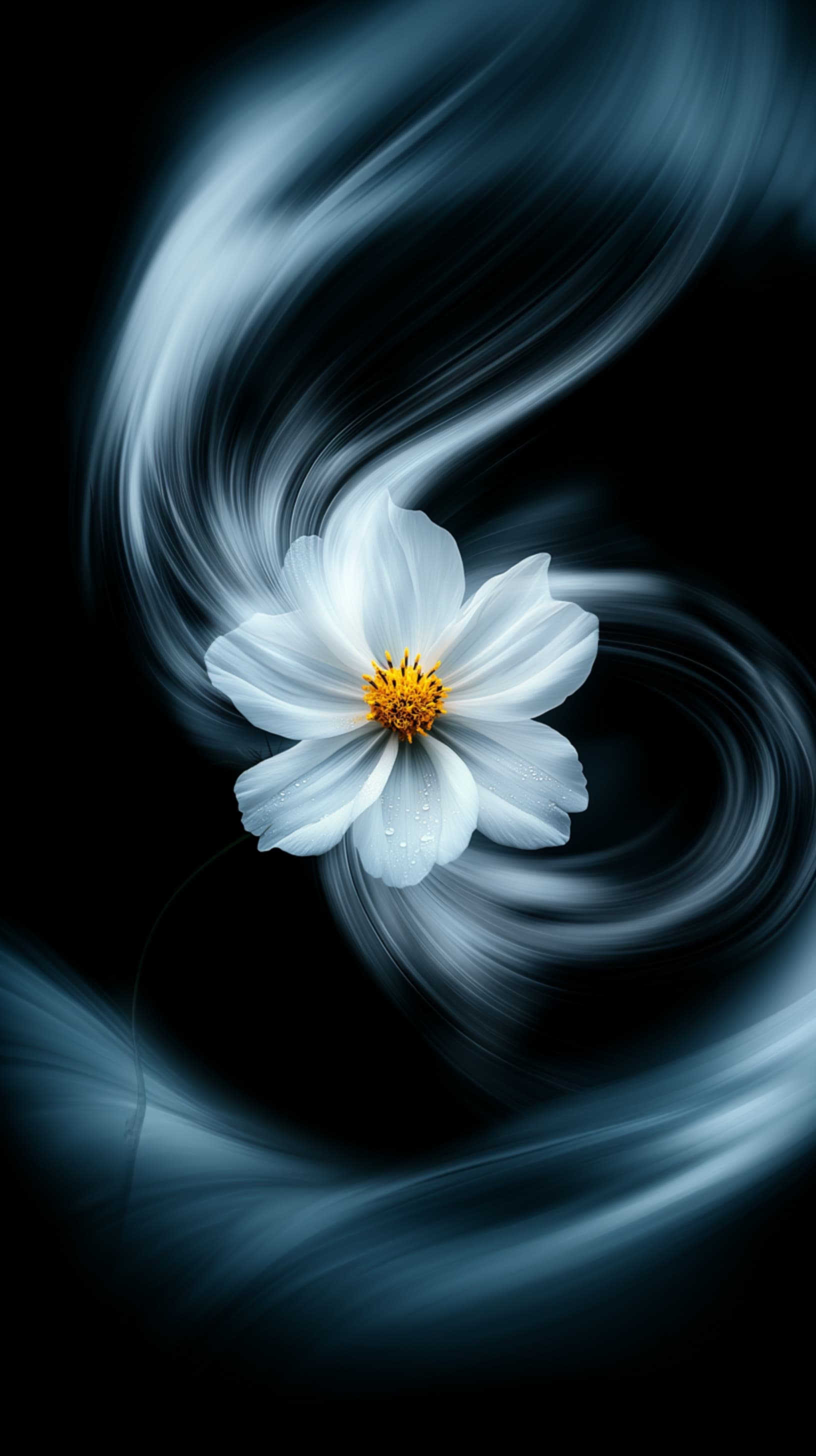 White Abstract Flower Swirl Mobile Wallpaper Free Download