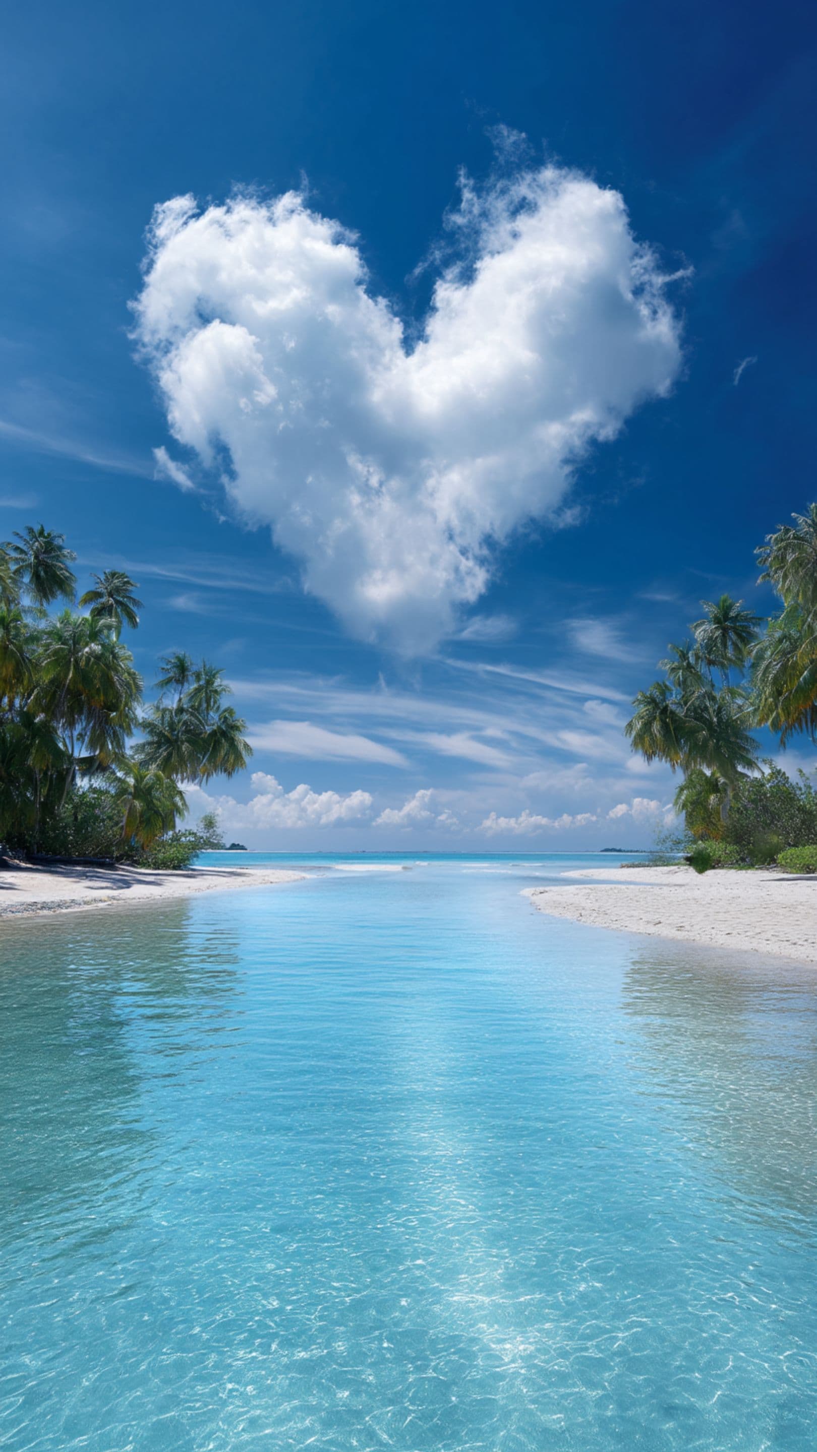 Tropical Beach Heart Cloud Summer